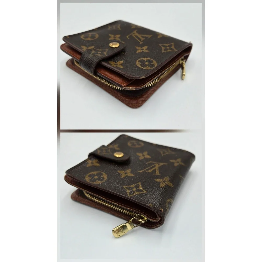 Louis Vuitton Monogram Compact Zip Wallet M61667 Bifold Brown Canvas SD0050 - Picture 3 of 9
